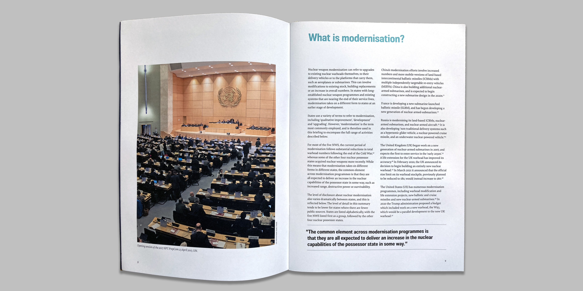 Nuclear Information Service Nuclear Weapon Modernisation report spread