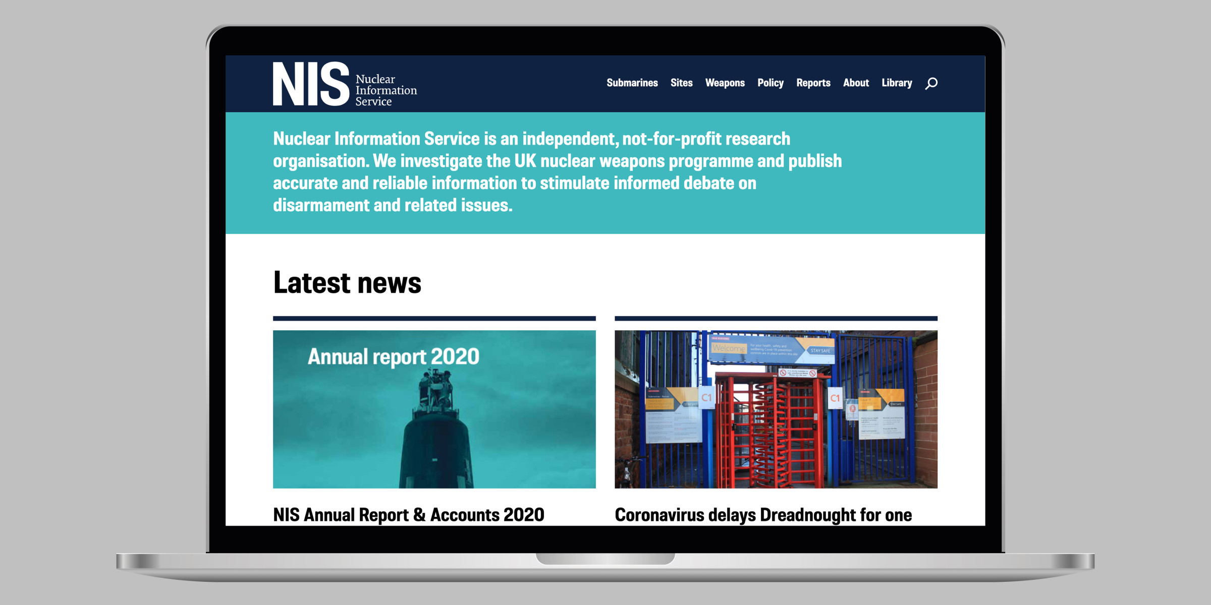 Nuclear Information Service website homepage