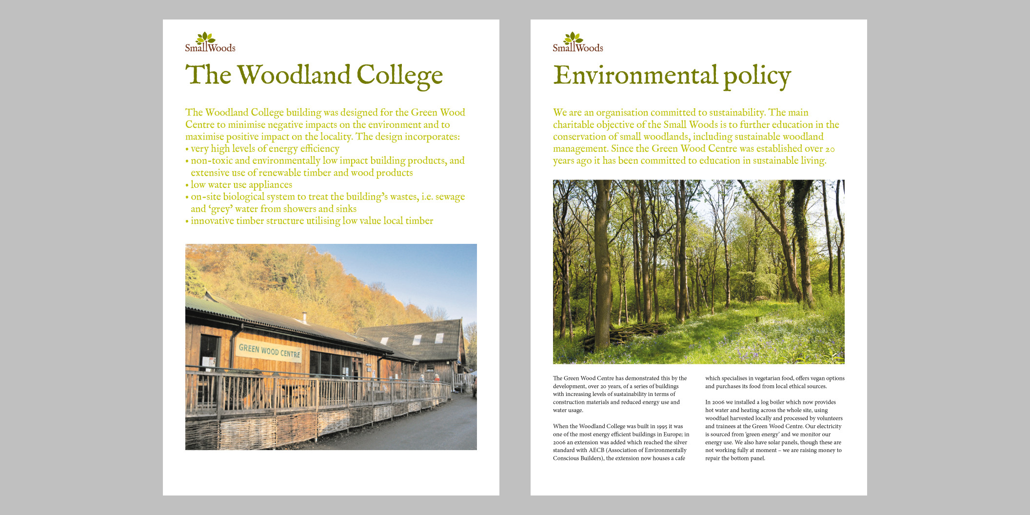 Small Woods info sheets